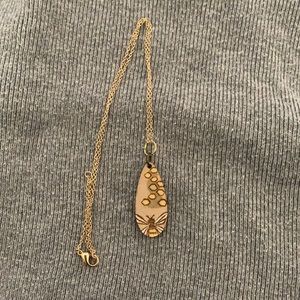 Boho Vegan Bumble Bee Wooden Pendant